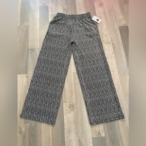 New Mix Silver Metallic Striated Glitter Knit Pant Shimmer Glam Party, Disco Y2K